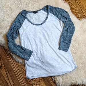 Aritzia Marled Grey/White Baseball Shirt